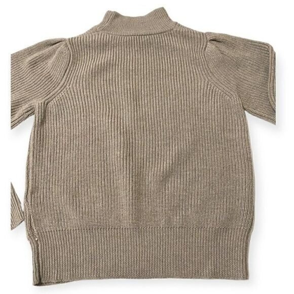 Pearl By Lela Rose Blouson Sleeve Wool Sweater, Size M, Dark Taupe Color - Picture 7 of 13